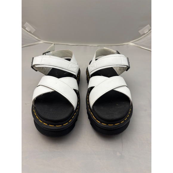 Dr. Martens Shoes - Dr. Martens Voss II White Leather Platform Sandals Womens 9 Ziggy Sole AW004